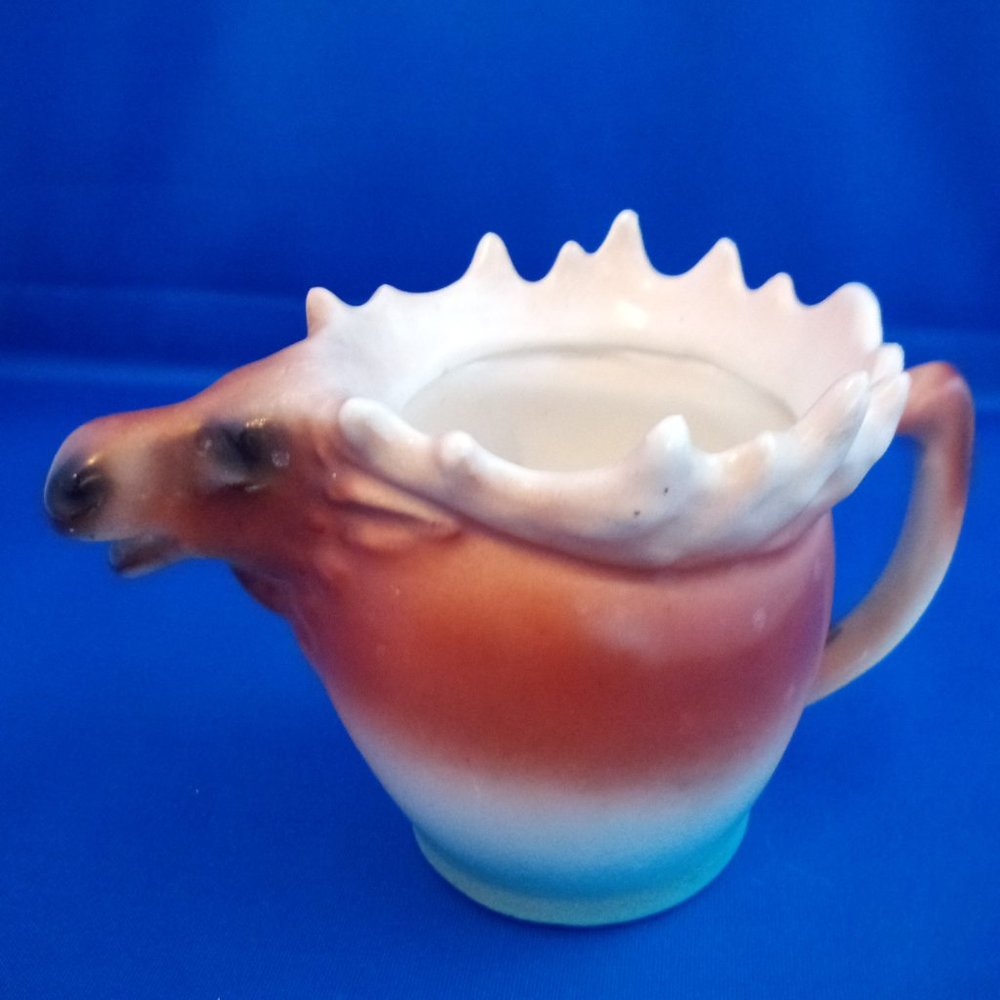 vintage moose or elk head creamer made in Czechoslovakia